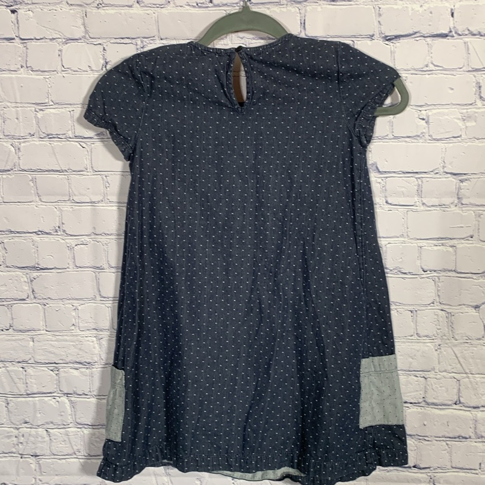 Tucker + Tate Girls Dress Polka Dot Blue Chambray Size 8 - Picture 6 of 6